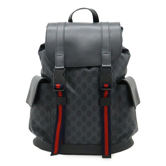 GUCCI Black Leather Backpack - Picture 1 of 8